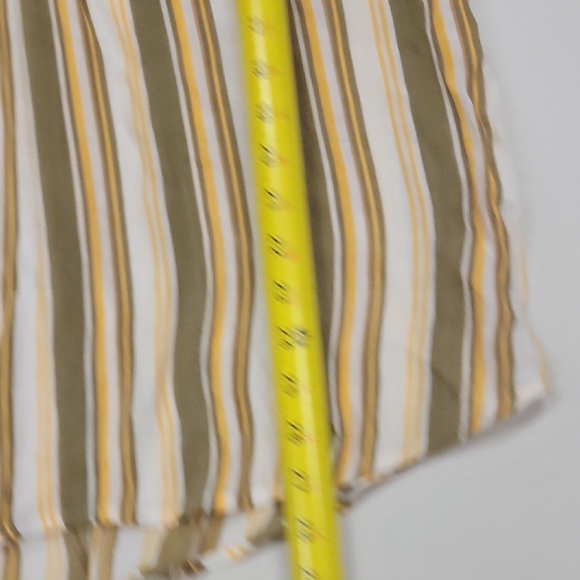 Striped Button-Down Shirt in Olive and Cream - Picture 15 of 16